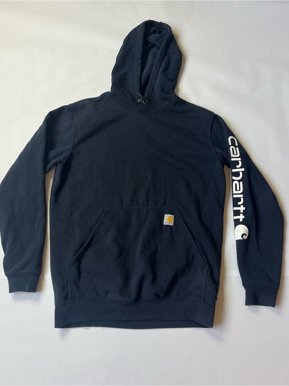 Carhartt Blue Crewneck Hoodie with Sleeve Logo